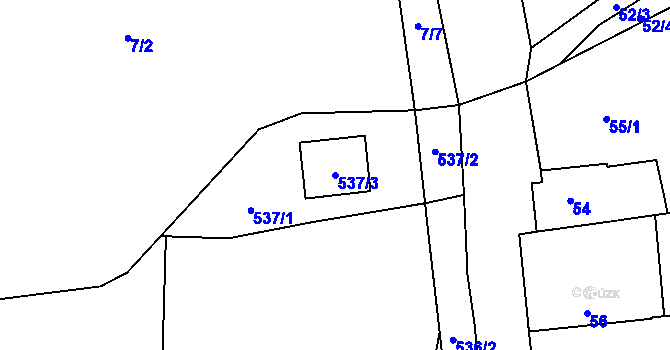 Parcela st. 537/3 v KÚ Újezd, Katastrální mapa