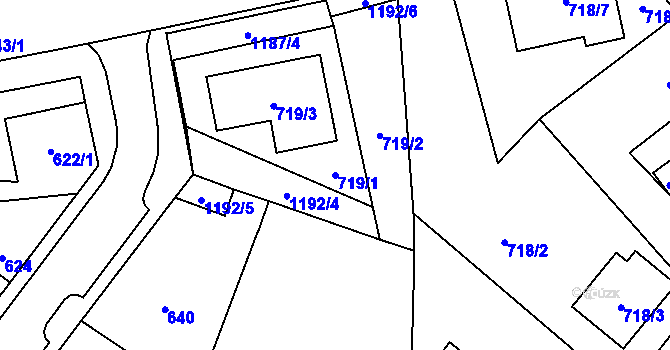 Parcela st. 719/1 v KÚ Újezd, Katastrální mapa