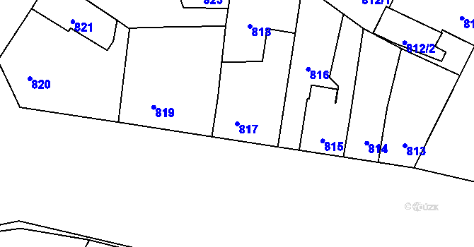 Parcela st. 817 v KÚ Újezd, Katastrální mapa