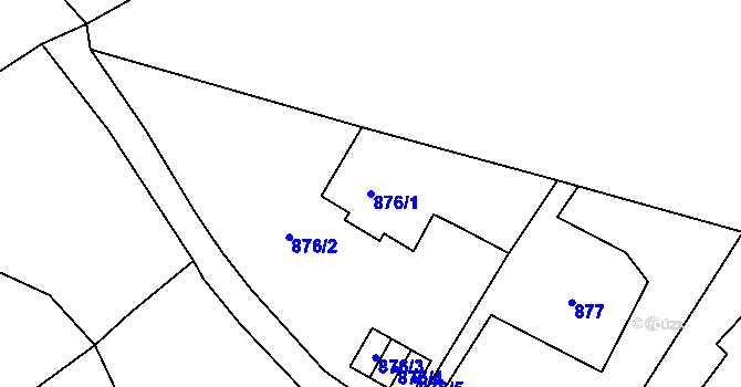 Parcela st. 876/1 v KÚ Újezd, Katastrální mapa