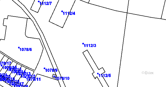 Parcela st. 1112/3 v KÚ Újezd, Katastrální mapa