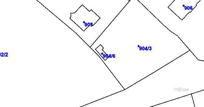 Parcela st. 904/6 v KÚ Újezd, Katastrální mapa