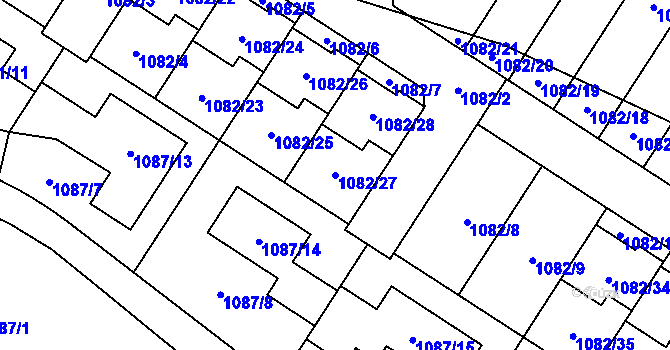Parcela st. 1082/27 v KÚ Újezd, Katastrální mapa