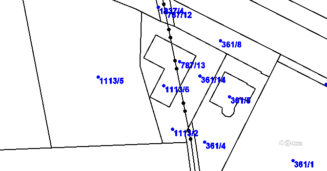 Parcela st. 1113/6 v KÚ Újezd, Katastrální mapa