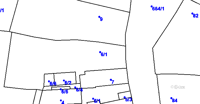 Parcela st. 6/1 v KÚ Bukovec, Katastrální mapa
