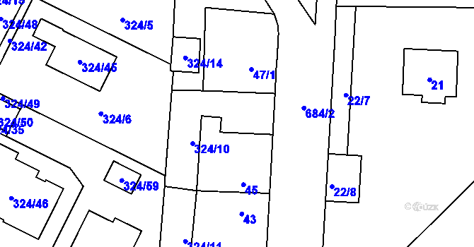 Parcela st. 46 v KÚ Bukovec, Katastrální mapa