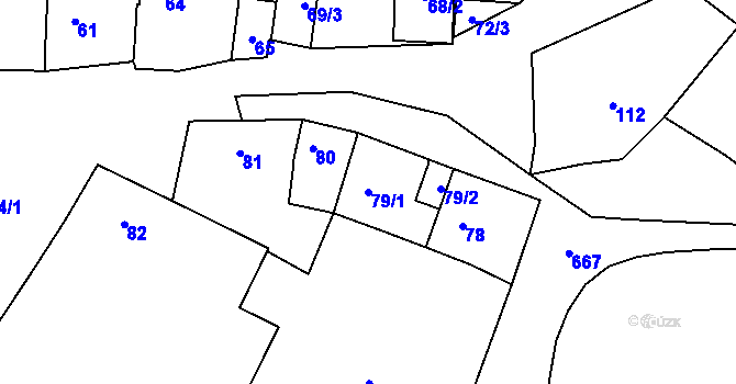 Parcela st. 79/1 v KÚ Bukovec, Katastrální mapa