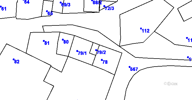 Parcela st. 79/2 v KÚ Bukovec, Katastrální mapa