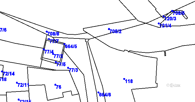 Parcela st. 119 v KÚ Bukovec, Katastrální mapa