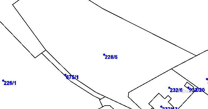 Parcela st. 228/5 v KÚ Bukovec, Katastrální mapa