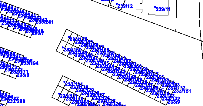 Parcela st. 233/164 v KÚ Bukovec, Katastrální mapa