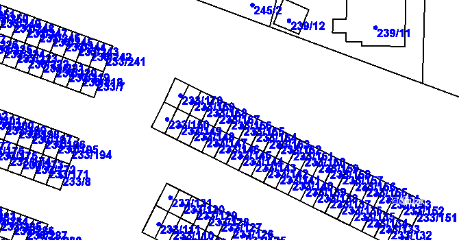 Parcela st. 233/166 v KÚ Bukovec, Katastrální mapa