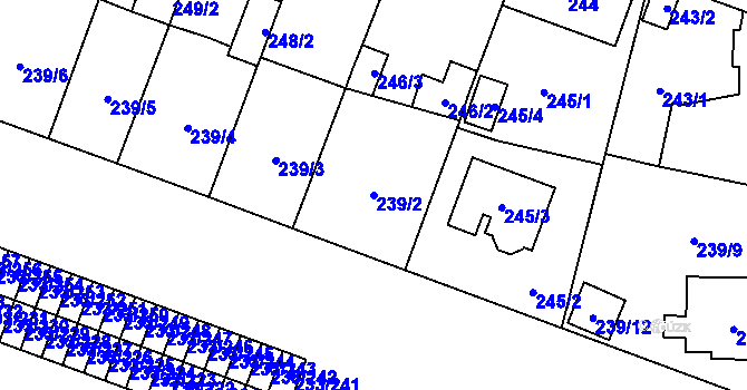 Parcela st. 239/2 v KÚ Bukovec, Katastrální mapa