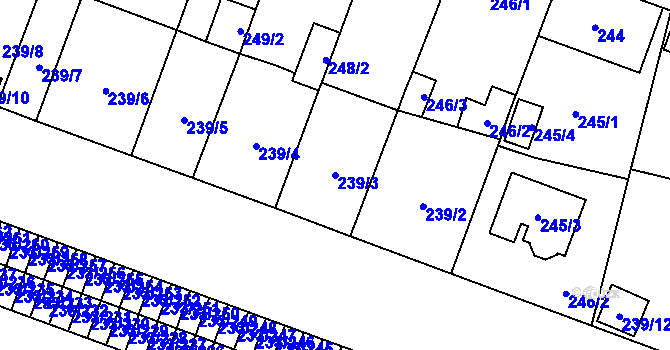 Parcela st. 239/3 v KÚ Bukovec, Katastrální mapa