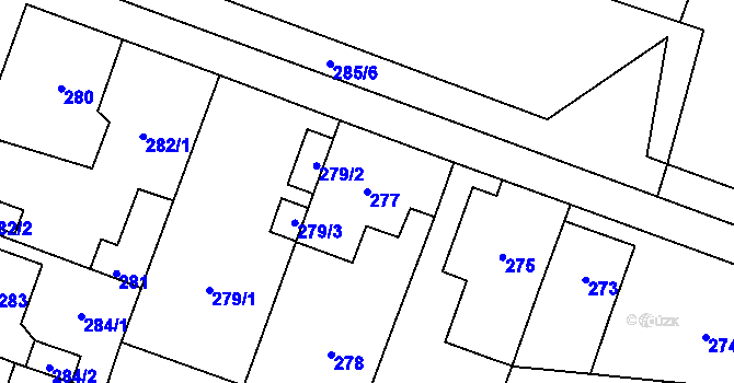 Parcela st. 277 v KÚ Bukovec, Katastrální mapa