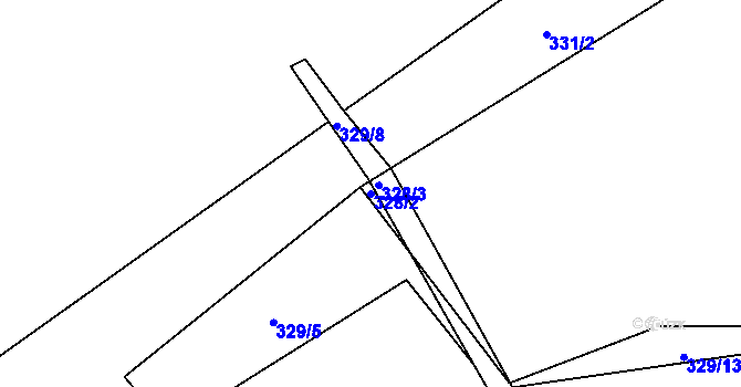 Parcela st. 328/2 v KÚ Bukovec, Katastrální mapa