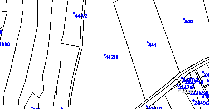 Parcela st. 442/1 v KÚ Bukovec, Katastrální mapa