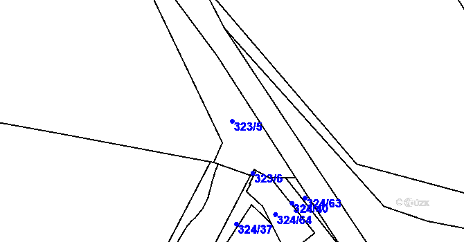 Parcela st. 323/5 v KÚ Bukovec, Katastrální mapa