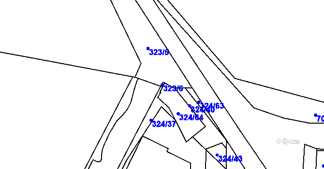 Parcela st. 323/6 v KÚ Bukovec, Katastrální mapa