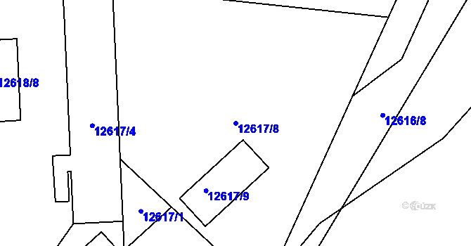 Parcela st. 12617/8 v KÚ Plzeň 4, Katastrální mapa