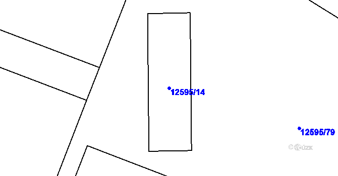 Parcela st. 12595/14 v KÚ Plzeň 4, Katastrální mapa