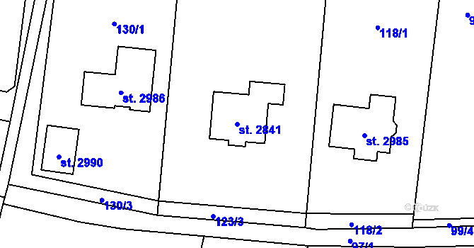 Parcela st. 2841 v KÚ Litice u Plzně, Katastrální mapa