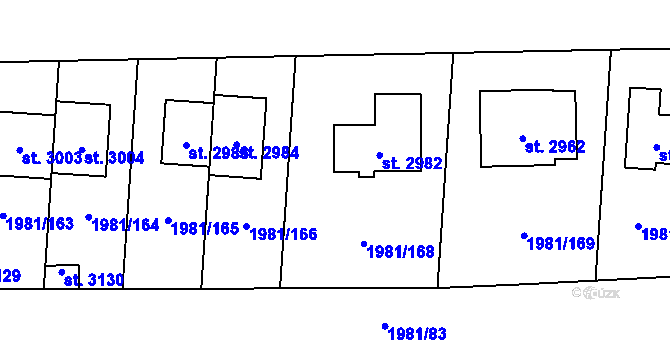 Parcela st. 1981/167 v KÚ Litice u Plzně, Katastrální mapa