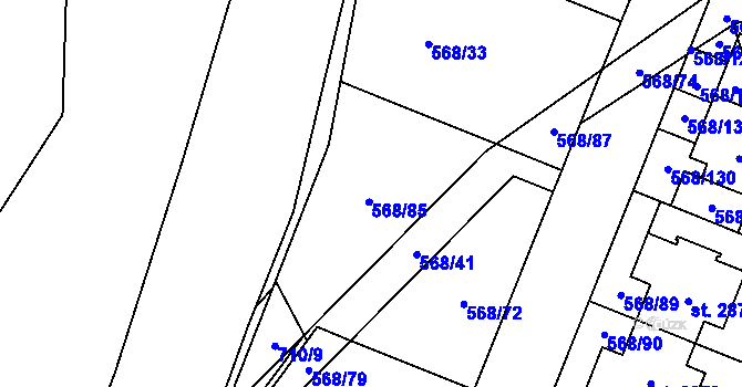 Parcela st. 568/85 v KÚ Litice u Plzně, Katastrální mapa