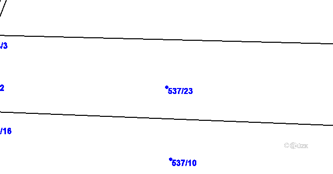 Parcela st. 537/23 v KÚ Litice u Plzně, Katastrální mapa