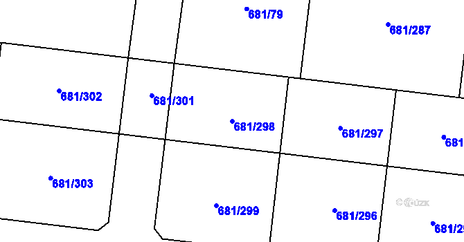 Parcela st. 681/298 v KÚ Litice u Plzně, Katastrální mapa