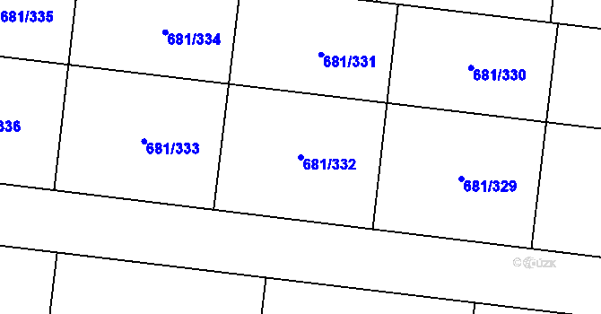 Parcela st. 681/332 v KÚ Litice u Plzně, Katastrální mapa