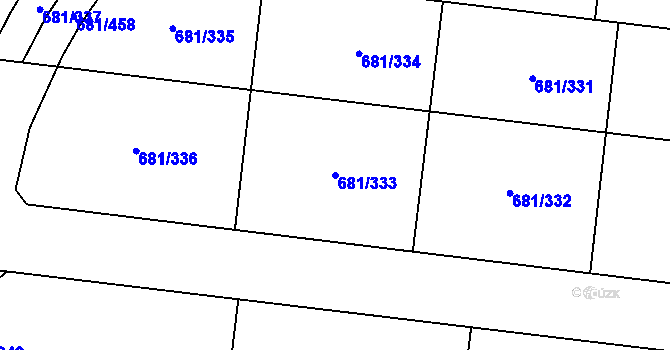 Parcela st. 681/333 v KÚ Litice u Plzně, Katastrální mapa
