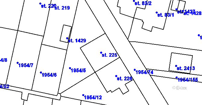 Parcela st. 225 v KÚ Litice u Plzně, Katastrální mapa