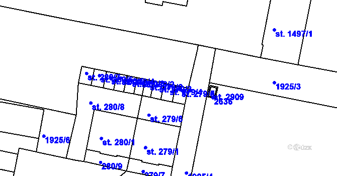 Parcela st. 279/4 v KÚ Litice u Plzně, Katastrální mapa
