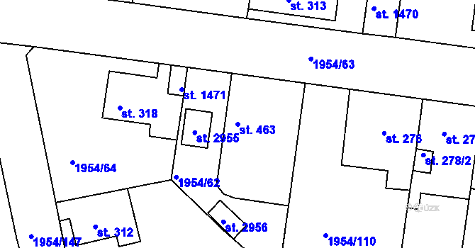 Parcela st. 463 v KÚ Litice u Plzně, Katastrální mapa