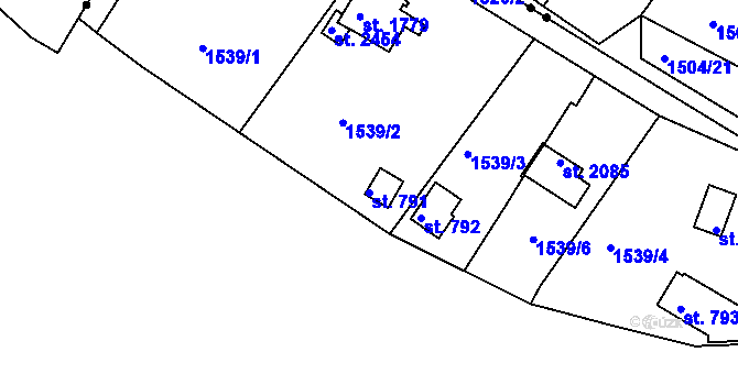 Parcela st. 791 v KÚ Litice u Plzně, Katastrální mapa