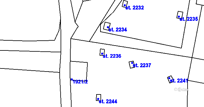 Parcela st. 2236 v KÚ Litice u Plzně, Katastrální mapa