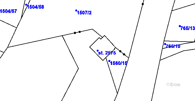 Parcela st. 2575 v KÚ Litice u Plzně, Katastrální mapa