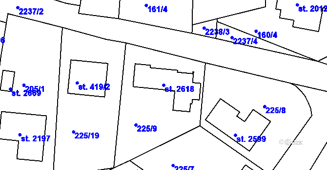 Parcela st. 2618 v KÚ Litice u Plzně, Katastrální mapa