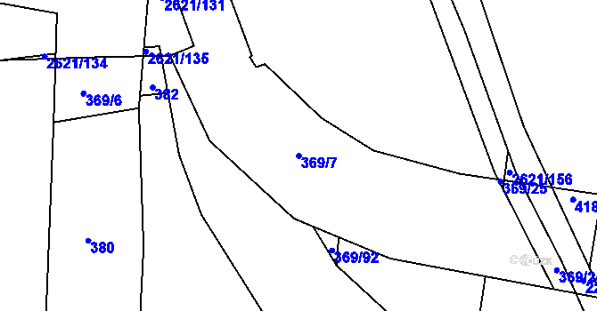 Parcela st. 369/7 v KÚ Litice u Plzně, Katastrální mapa