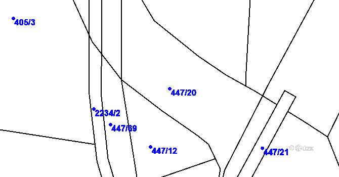 Parcela st. 447/20 v KÚ Litice u Plzně, Katastrální mapa