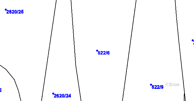 Parcela st. 522/6 v KÚ Litice u Plzně, Katastrální mapa
