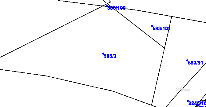 Parcela st. 583/3 v KÚ Litice u Plzně, Katastrální mapa