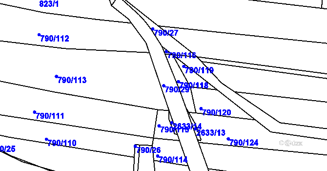 Parcela st. 790/29 v KÚ Litice u Plzně, Katastrální mapa