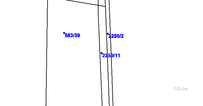 Parcela st. 2250/11 v KÚ Litice u Plzně, Katastrální mapa