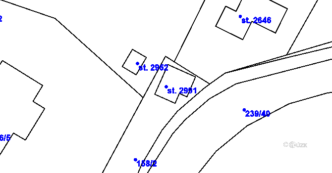 Parcela st. 2991 v KÚ Litice u Plzně, Katastrální mapa