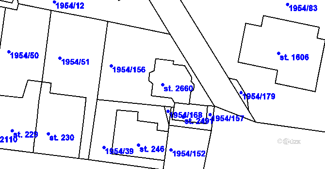Parcela st. 2660 v KÚ Litice u Plzně, Katastrální mapa