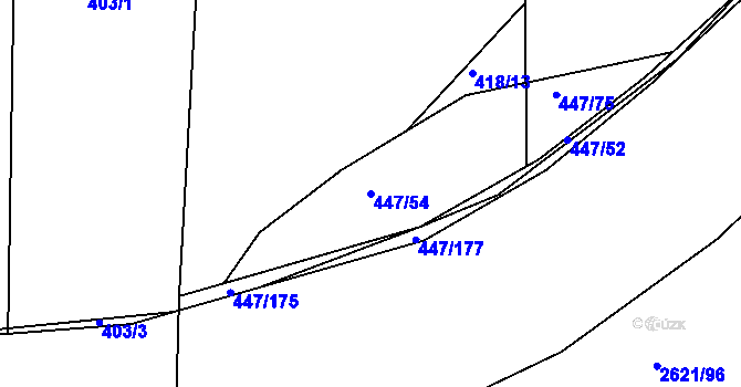 Parcela st. 447/54 v KÚ Litice u Plzně, Katastrální mapa