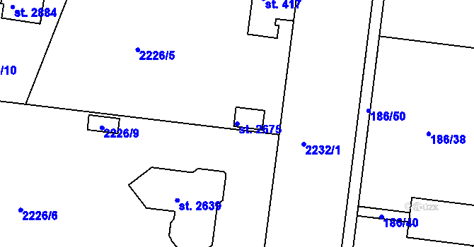 Parcela st. 2675 v KÚ Litice u Plzně, Katastrální mapa