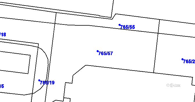 Parcela st. 765/57 v KÚ Litice u Plzně, Katastrální mapa